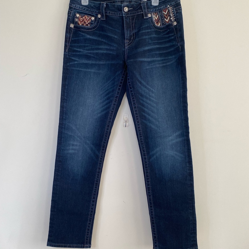 MissMe Mid-Rise Easy Skinny Dark Wash Jeans